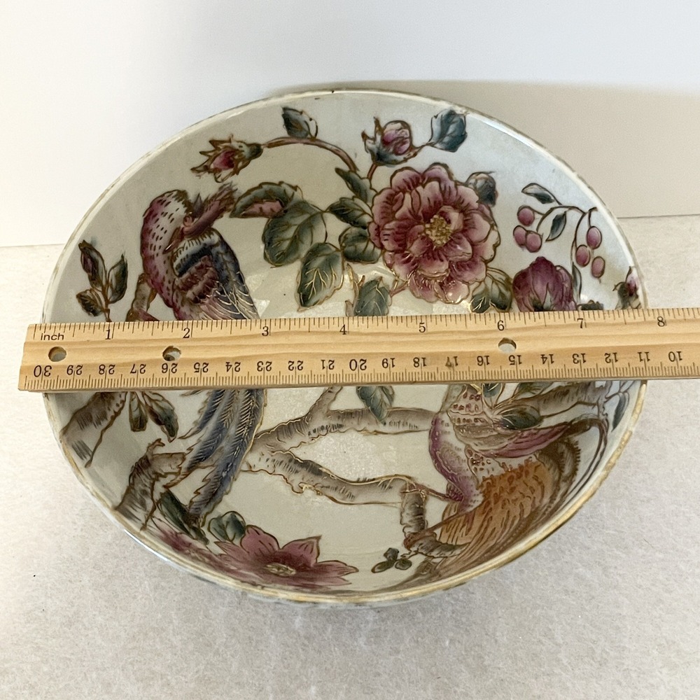 Toyo Trading Co Ornate Decorative Centerpiece Bowl Texture Gold Accent 3.5x8" - Picture 12 of 13